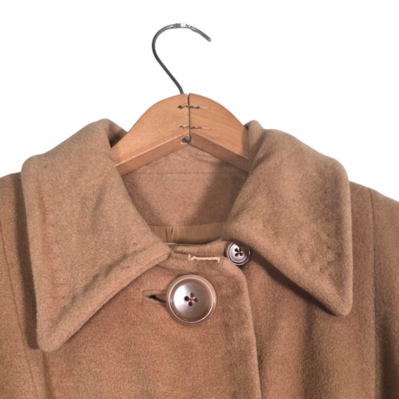 Vtg Ed Behan Tweed Shop 100% Cashmere Coat Tan Womens XXL 48” Chest USA Made - Picture 7 of 12